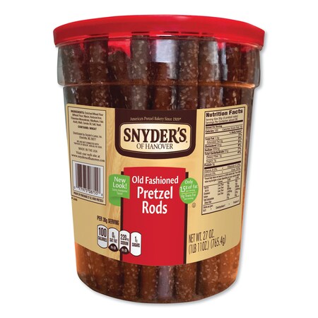 Snyders Of Hanover Old Fashioned Pretzel Rods, Salted, 27 oz Barrel SNY087550
